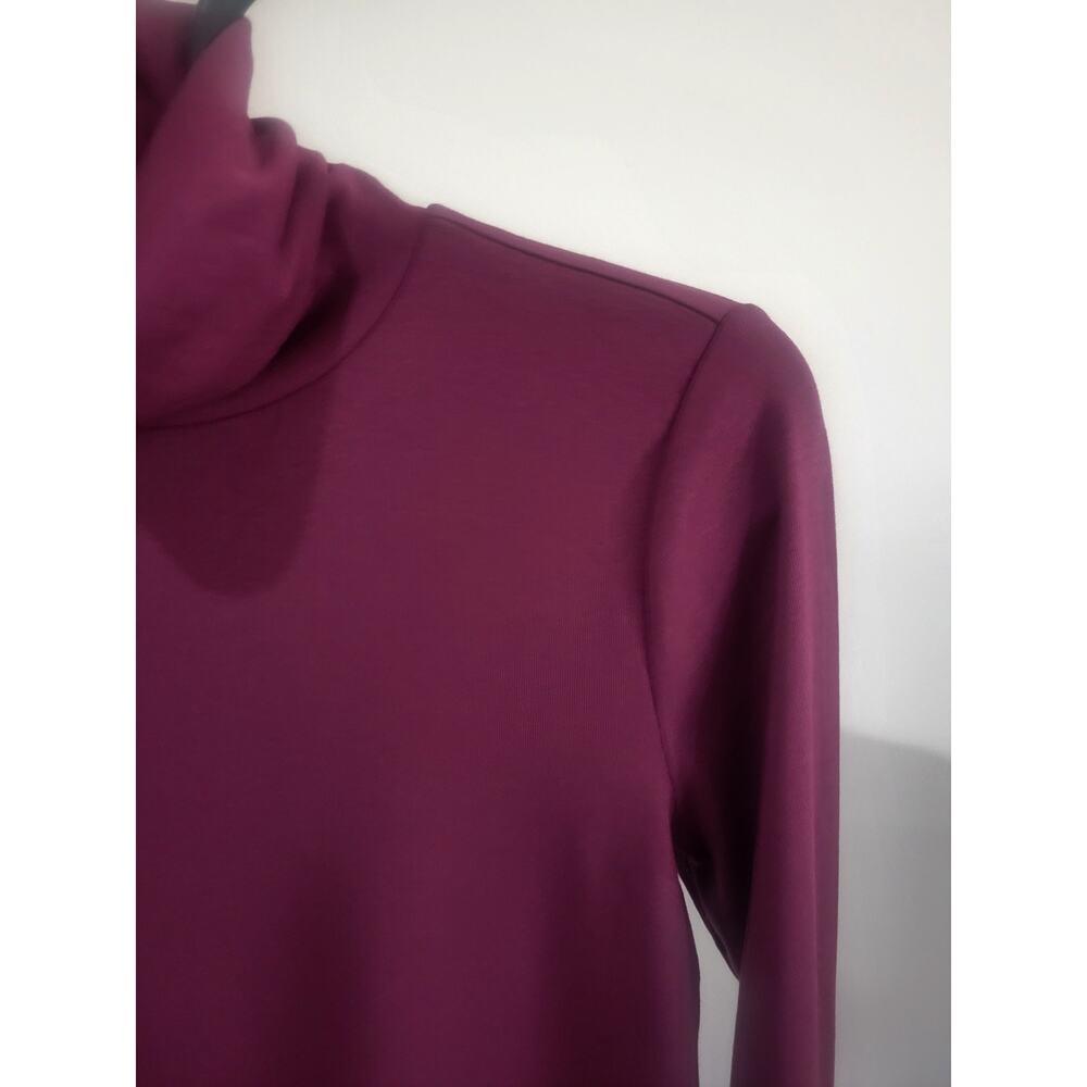 Belle Kim Gravel Med Italian Plum Tripleluxe MicroRibbed Turtleneck A666954 NWOT - Picture 2 of 8
